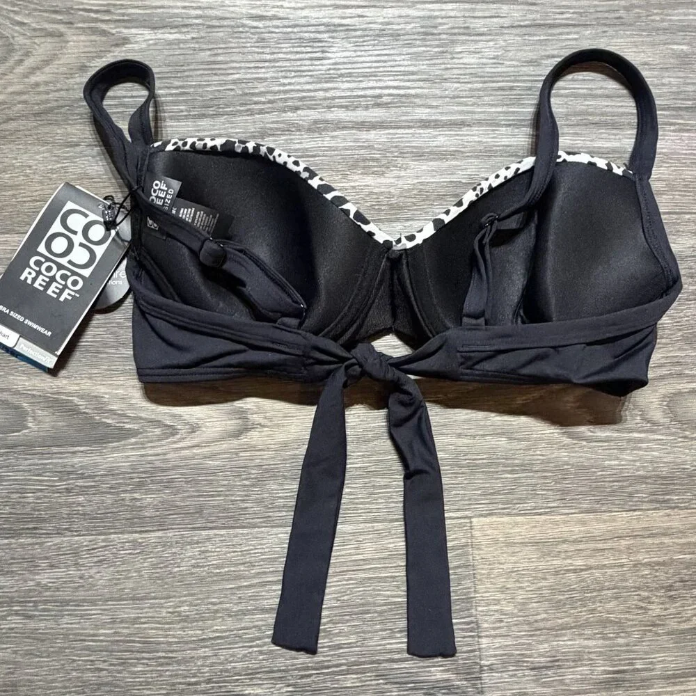 Coco Reef Diva Power Underwire Bikini Top 36/38C Harmony Mix Bra Animal Print